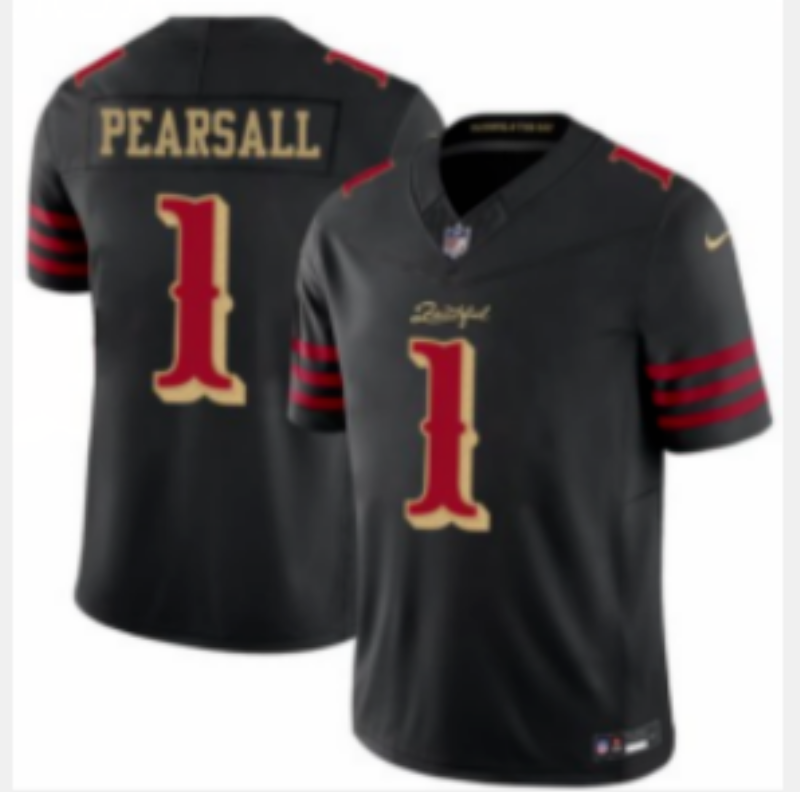 Men San Francisco 49ers #1 Pearsall black Limited Nike NFL 2025 Jersey 001->san francisco 49ers->NFL Jersey